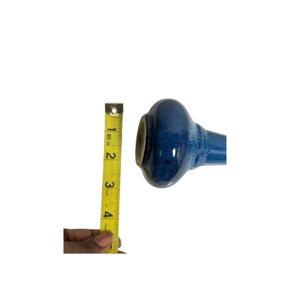 Blue Drip Glaze Bud Vase • Small Ceramic Art Pottery Vase • Handmade Studio Pott - Picture 6 of 6